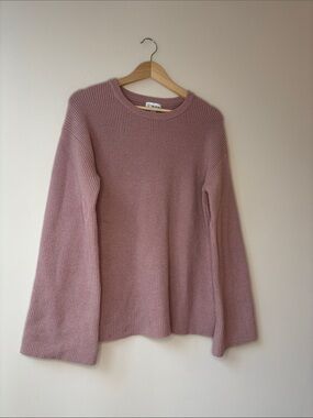 Women's Dusty Pink Ribbed Crewneck Sweater